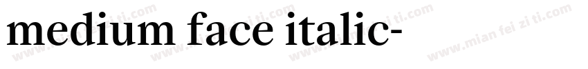 medium face italic字体转换